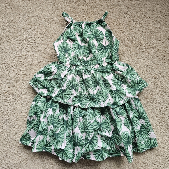Janie and Jack the swaying palms sundress pink green sleeveless tiered girls 4 - Picture 2 of 6